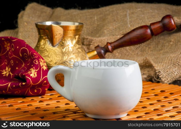 beautiful still life with cup of coffee