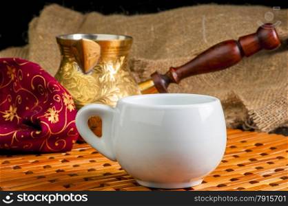 beautiful still life with cup of coffee