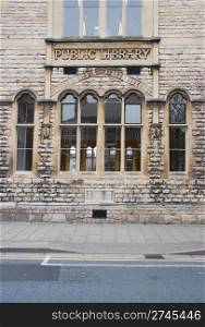 beautiful stone facade public library in Gloucester, England UK