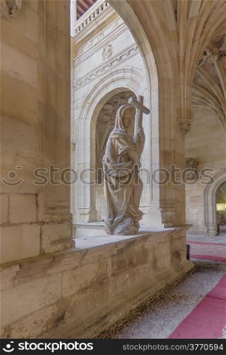 beautiful stone sculpture inside a monastery
