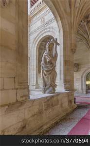 beautiful stone sculpture inside a monastery