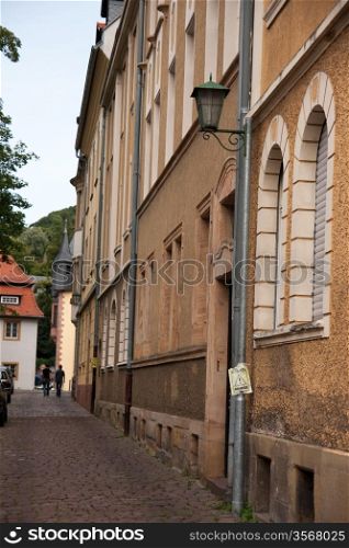 Beautiful streets of German Heidelberg town in summer vacation