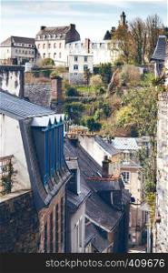 beautiful streets with colombage houses in the famous city of Morlaix. Normandy, France