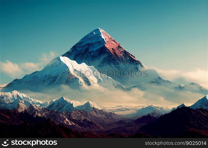 Beautiful strong tall mountains at winter