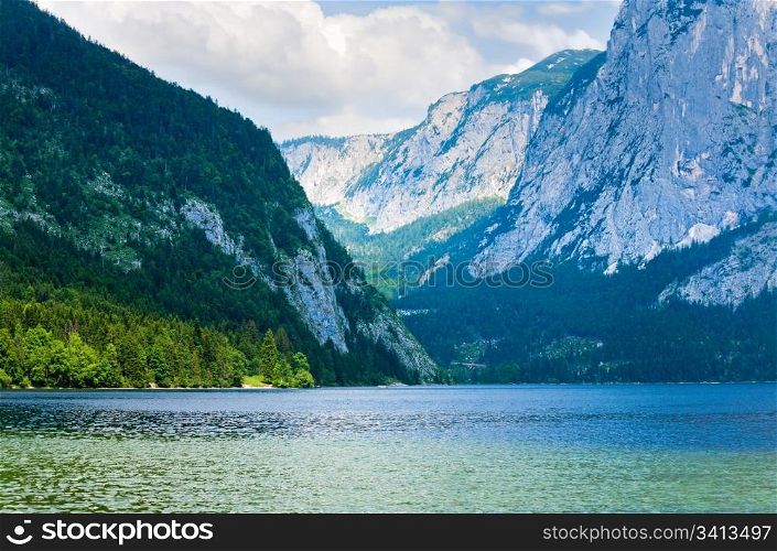 Beautiful summer Alpine lake Altausseer view (Austria)