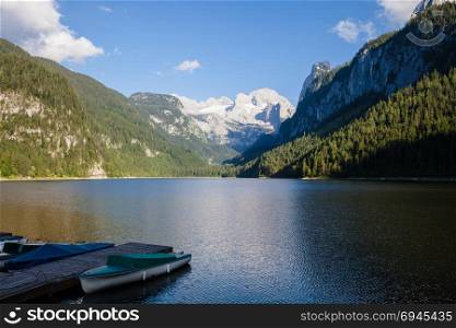 Beautiful summer Alpine lake Altausseer view in Austria