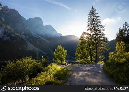 Beautiful summer Alpine lake Altausseer view in Austria