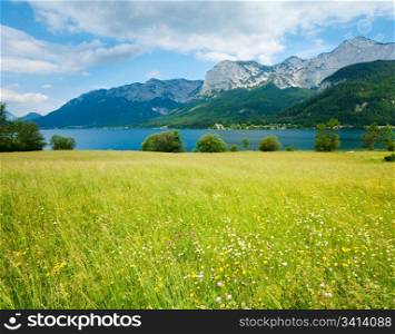 Beautiful summer Alpine lake Grundlsee view (Austria)