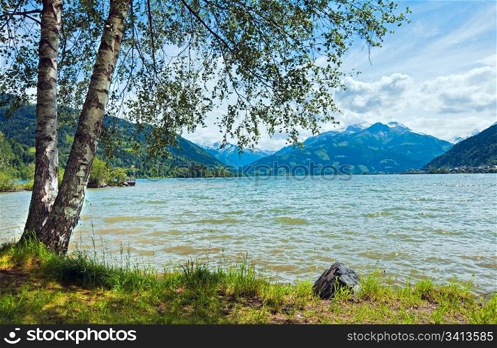 Beautiful summer Alpine lake Zeller See view (Austria, Zell am See)