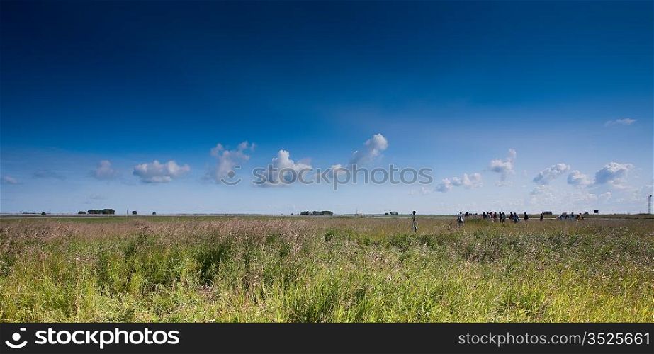 Beautiful summer landscape in airdrome