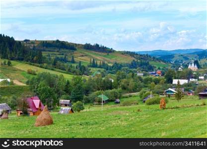 beautiful summer mountain and small village (Carpathian. Ukraine)