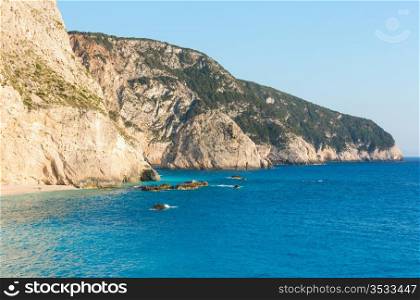 Beautiful summer Porto Katsiki beach on Ionian Sea (Lefkada, Greece)