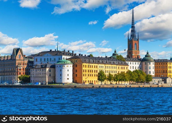 Beautiful summer scenery of the Old Town  Gamla Stan  in Stockholm, Sweden