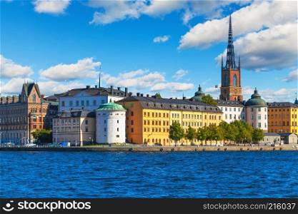 Beautiful summer scenery of the Old Town  Gamla Stan  in Stockholm, Sweden