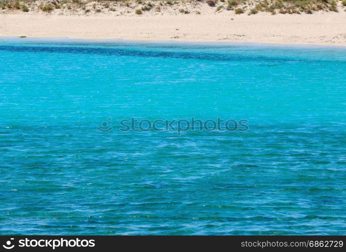 Beautiful summer seascape and sandy beach.