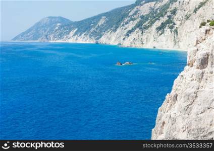 Beautiful summer view from Porto Katsiki beach on Ionian Sea (Lefkada, Greece)