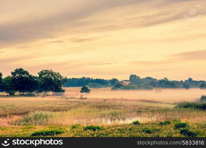 Beautiful sunrise at a countryside landscape