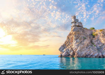 Beautiful sunrise at Swallow Nest in Crimea.. Beautiful sunrise at Swallow Nest in Crimea