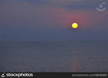 beautiful sunrise or sunset at ocean sea