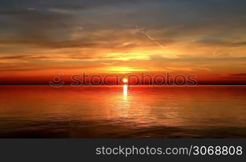 Beautiful sunrise over the lake Balaton of Hungary