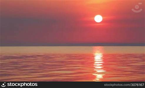 Beautiful sunrise over the lake Balaton of Hungary