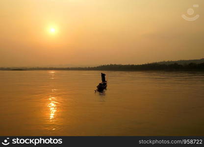 beautiful sunrise over the river as nature background