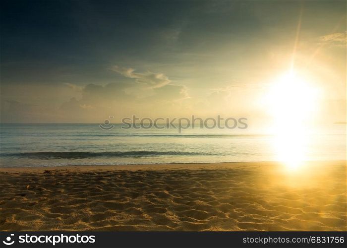 Beautiful sunrise over the tropical beach