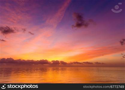 Beautiful sunset above the sea