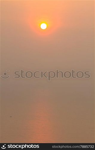 Beautiful sunset above the sea, abstract nature background