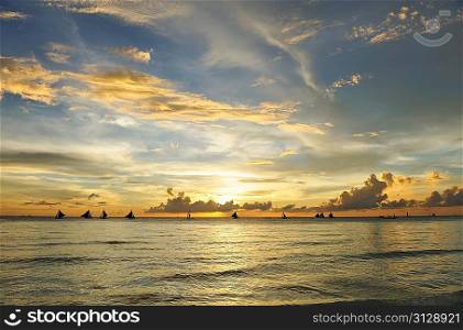 Beautiful sunset at Boracay, Philippines