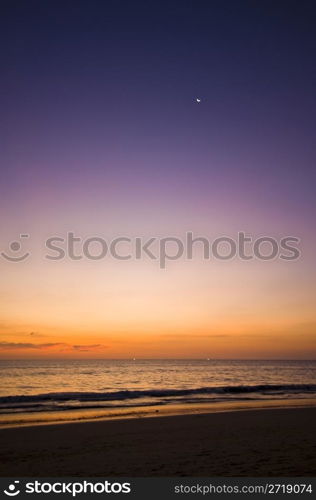 beautiful sunset at the Andaman Sea in Thailand