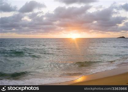 Beautiful sunset in the Indian ocean. Sri Lanka