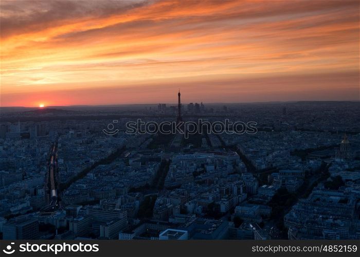 Beautiful sunset in the summer of 2016 - Paris, France