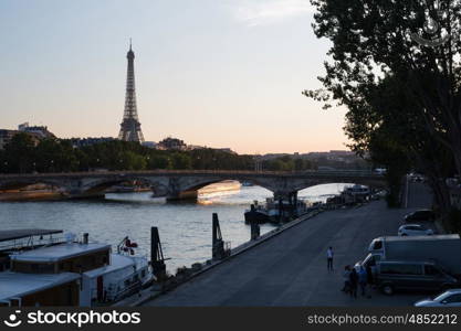 Beautiful sunset in the summer of 2016 - Paris, France