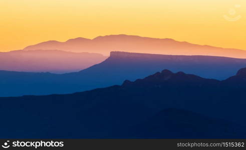 Beautiful sunset light in the spanish mountains (Serra d Entreperes)