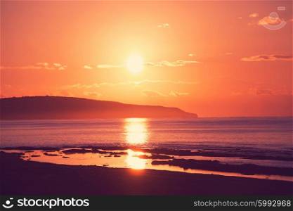 Beautiful sunset on Cyprus coast