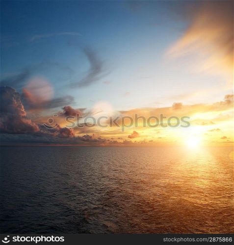 Beautiful sunset over an ocean