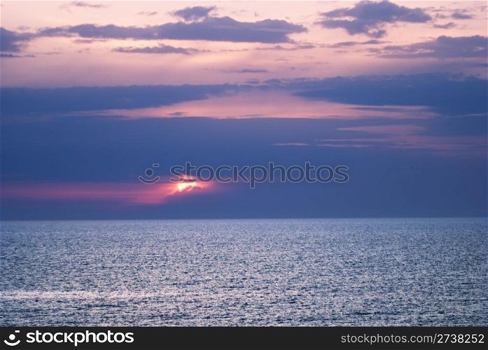 beautiful sunset over the Black sea. Crimea
