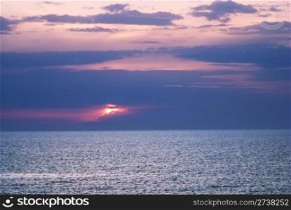 beautiful sunset over the Black sea. Crimea