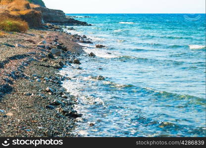 beautiful surf on a sunny summer day