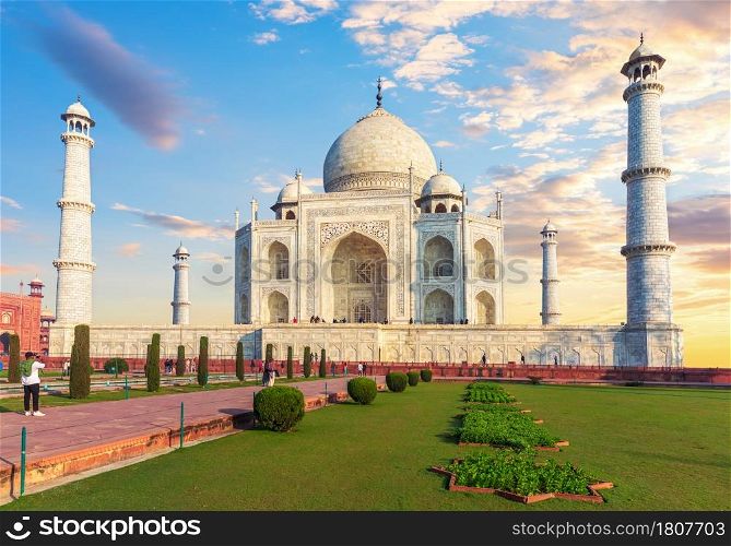 Beautiful Taj Mahal main facade, beautiful view, Agra, India. Taj Mahal main facade, beautiful view, Agra, India