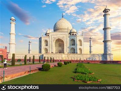 Beautiful Taj Mahal main facade, beautiful view, Agra, India. Taj Mahal main facade, beautiful view, Agra, India