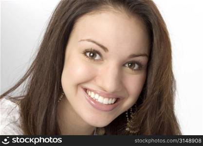 Beautiful teen girl with great smile and bright eyes.