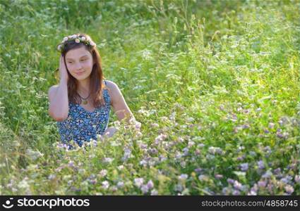 Beautiful teenage girl enjoying nature