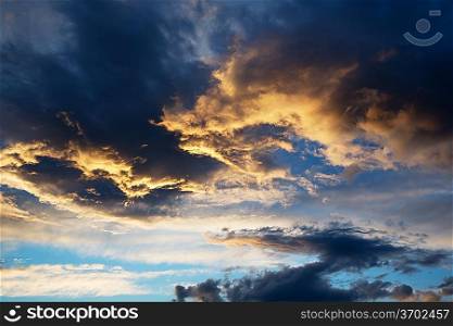 beautiful thunderstorm cloud at sunset