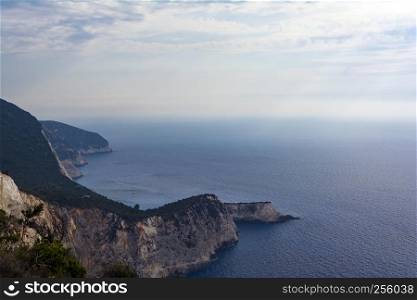 Beautiful top view coastline at Lefkada island in Greece.. Beautiful top view coastline at Lefkada island in Greece