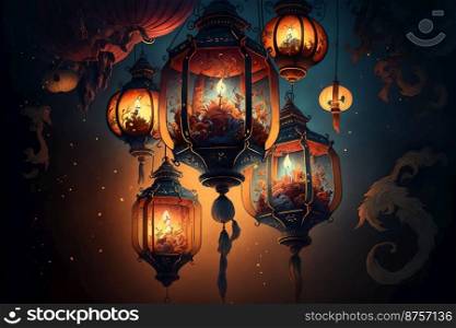 Beautiful traditional Chinese Lantern lamp background