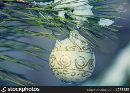 Beautiful traditional Christmas decor closeup