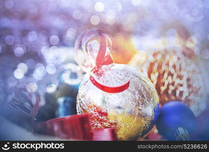 Beautiful traditional Christmas decor closeup