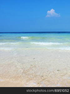 Beautiful tropical beach, waves on white sand